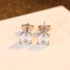 Frauen S925 Silber Ohrringe Weibliche Mode Zirkon Quadrat Ohr Schmuck
