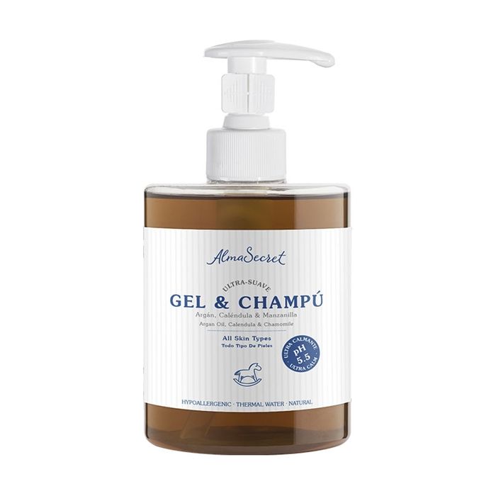 ALMA SECRET - Gel Shampooing Doux à l'Argan, Calendula & Camomille 500 ml de gel