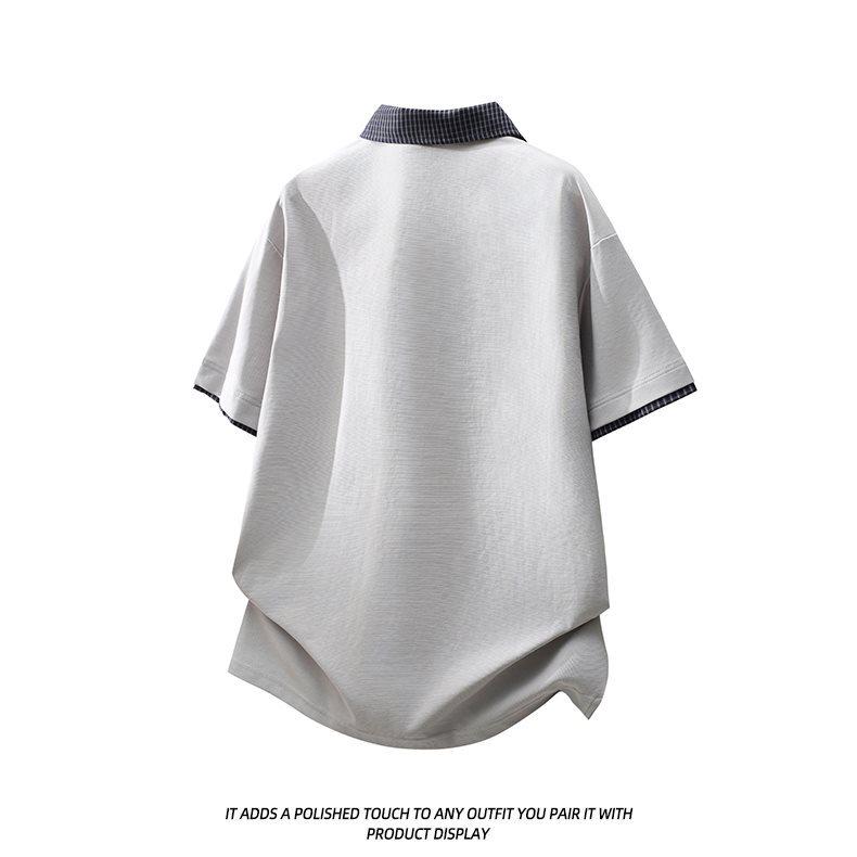 Trendy Summer 2026 Japanese-Style Loose Fit Polo T-Shirt for Men
