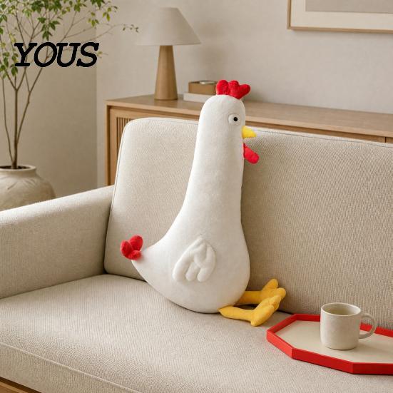 Durable Soft Toy Chicken Chick Plush Pillow, Long Body Stuffed Animal for Sleeping, Kids Cuddly Doll Pillow Adults, Removable Hugging Bed