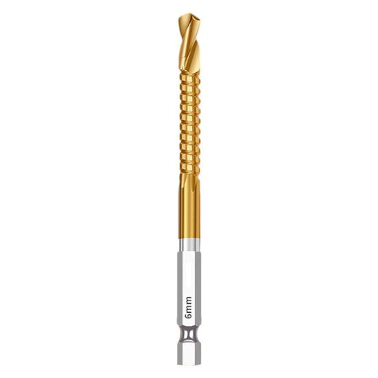 Titanium Coated HSS Twist Drill Bits, 3-10mm Serrated Side Cutting Drill Bit, Hex Shank Serrated Cutting Drill Bits, Drill Bit Woodworking Tools,