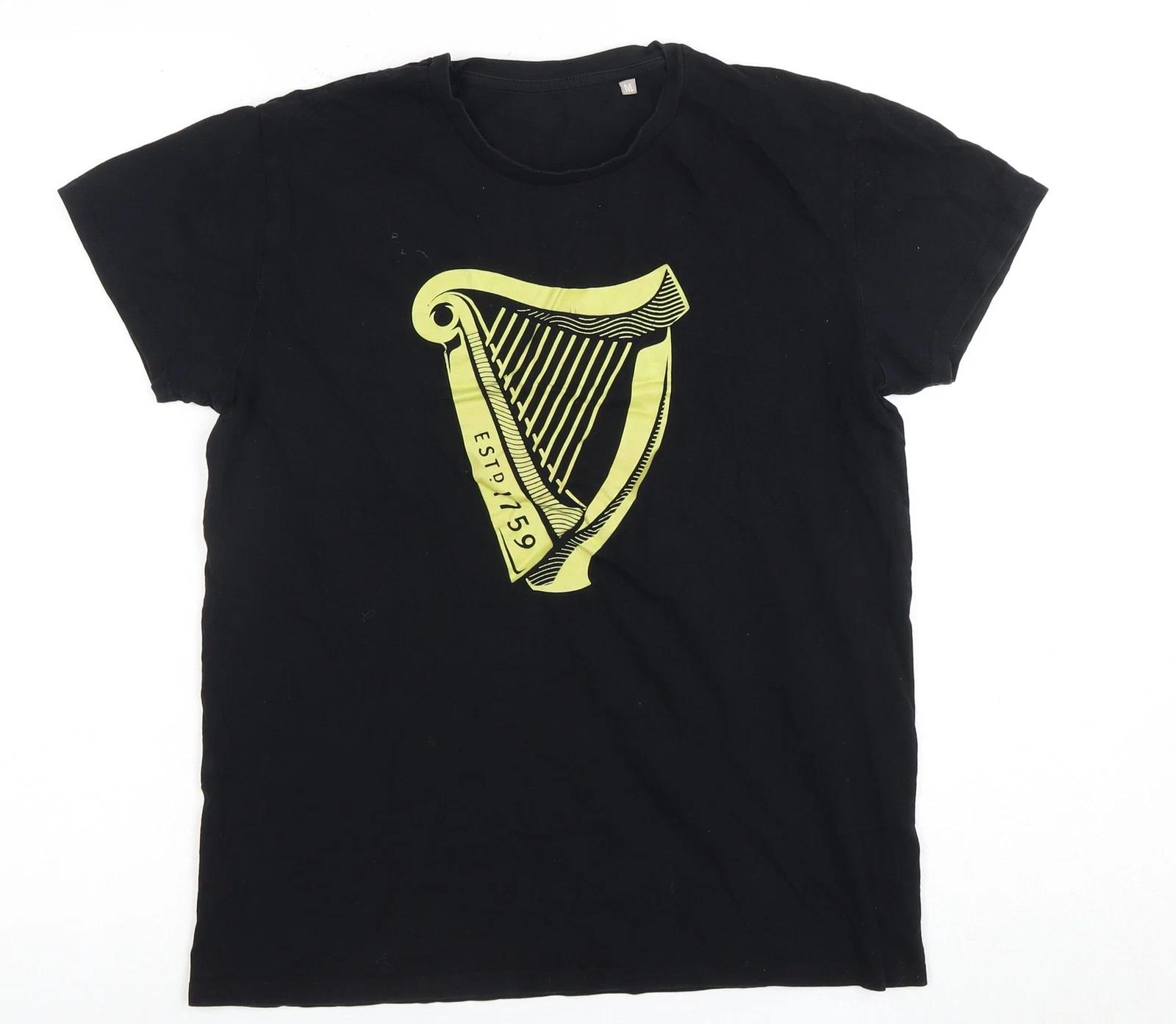 Guinness Men s Black M Medium Logo Graphic T-Shirt 4XL