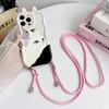 For VIVO V21E V25 E V30E V29 V40 SE Lite Vivo X100 S Ultra X200 Pro MINI Crossbody Strap Cartoon Cat Girl Phone Case Ears Cute
