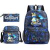 Three-piece Backpack Versatile High School Travel Bag