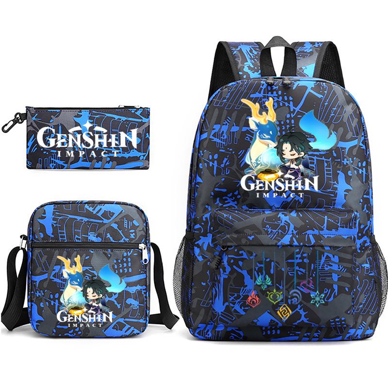 Three-piece Backpack Versatile High School Travel Bag