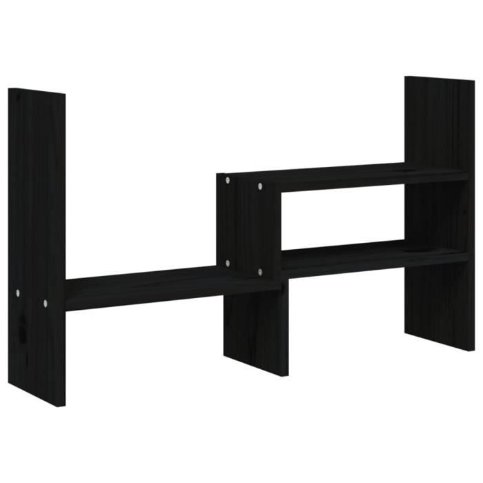 VidaXL Support pour moniteur Noir (39-72)x17x43 cm Bois de pin solide 814013