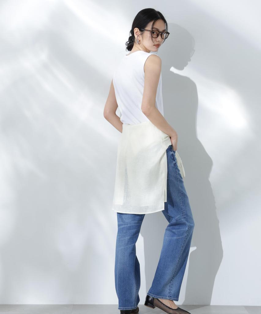 Nano Universe Sweat Sleeveless Size Anti-Soaked (R) Stain-Resistant T-Shirt, Women's, M, 030, White, 669-5124302