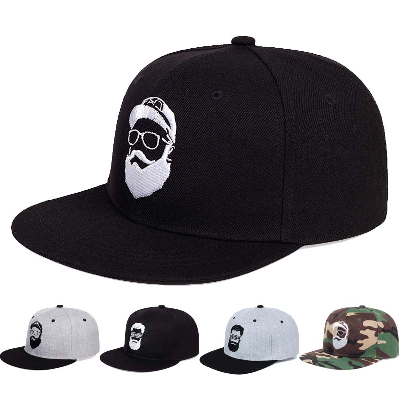 

Unisex Uncle Beard Embroidery Hip-hop Net Hats Outdoor Adjustable Casual Baseball Caps Sunscreen Hat 55-61CM