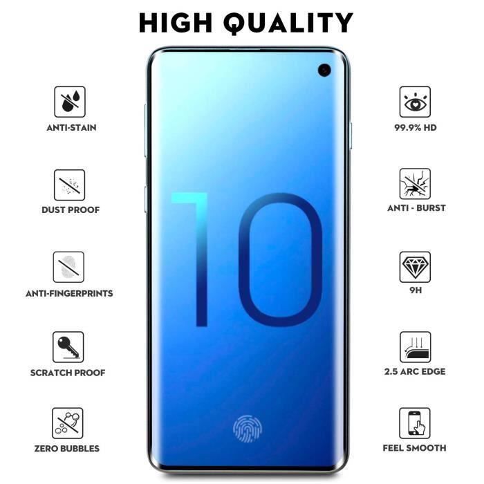 Pour Verre Trempé Samsung Galaxy S10, [Dureté 9H] Hd Ultra Transparent Protection Écran en Verre Trempé pour Samsung Galaxy S10 -