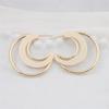 Exaggerate Big Wide C Shaped Gold Color Geometry Drop Earrings for Women Brincos Simple Party Jewelry