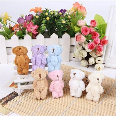 Plüsch Teddybär Puppe 6Cm Lang Zotteliger Gelenkbär DIY Kreatives Handgefertigtes Schmuckmaterial Mehrfarbig