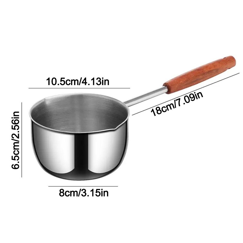 Wooden Handle Milk Pan Long-handled Oil Splashing Gadget  for Preventing Hot Oil From Scorching