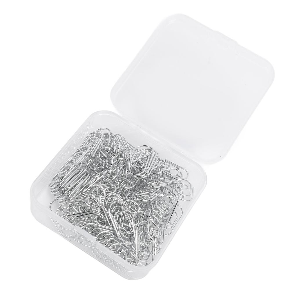 100 Buc Clips de Hârtie în Formă de Inimă Oțel Inoxidabil Antiderapant Decorative pentru Școală Birou
