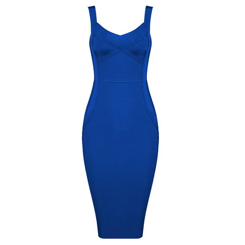 Gold Spaghetti Strap Bodycon Dress, High Waist Evening Wear