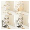 Kitchen Pot Lid Storage Rack Carbon Steel Pot Lid Holder While Cooking Pot Lid Stand with Spoon Rest Removable Drip Tray for Countertop Pan Lid