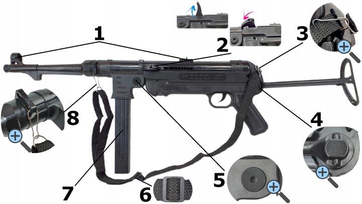 Mp-40 Schmeisser Carabina de Bolas Francotirador Asg