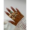 7 Pieces Women's Vintage Fashion Geometric Design Ring Set, Bold Metal Rings, Perfect for Daily Wear & Party, Jewelry Gifts