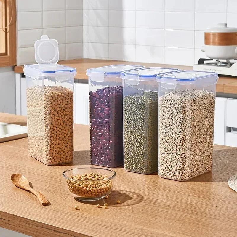 Contenitori per Alimenti con Coperchi Impilabili Contenitori per Dolcetti per l'Organizzazione della Dispensa della Cucina Contenitori per Dispenser di Riso