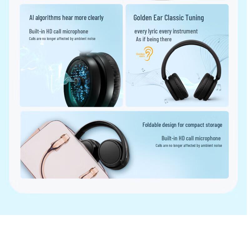 Philips TAH5209 Over-Ear Wireless Bluetooth Headphones