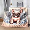 1pc Dog Printing Lightweight Flannel Blanket, Comfortable and Warm Blanket, for Camping Sofa Bed and Couch Office, In All Seasons