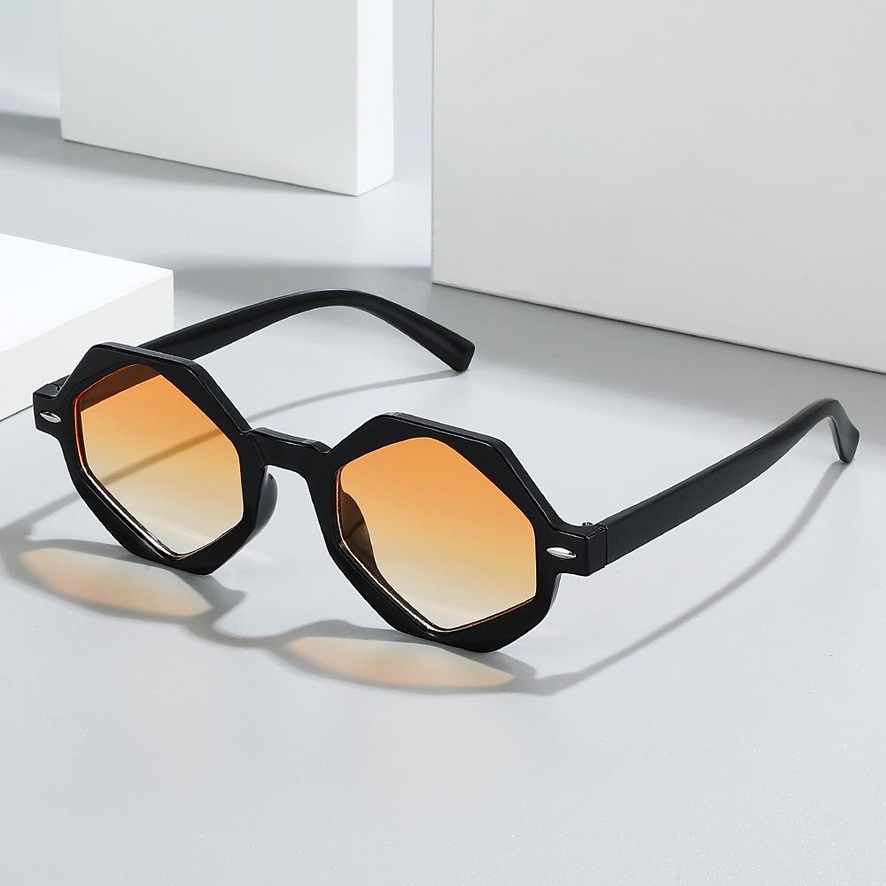 Polygon Sunglasses: European-American Angled Fashion, Color-Block, Casual Women's Style