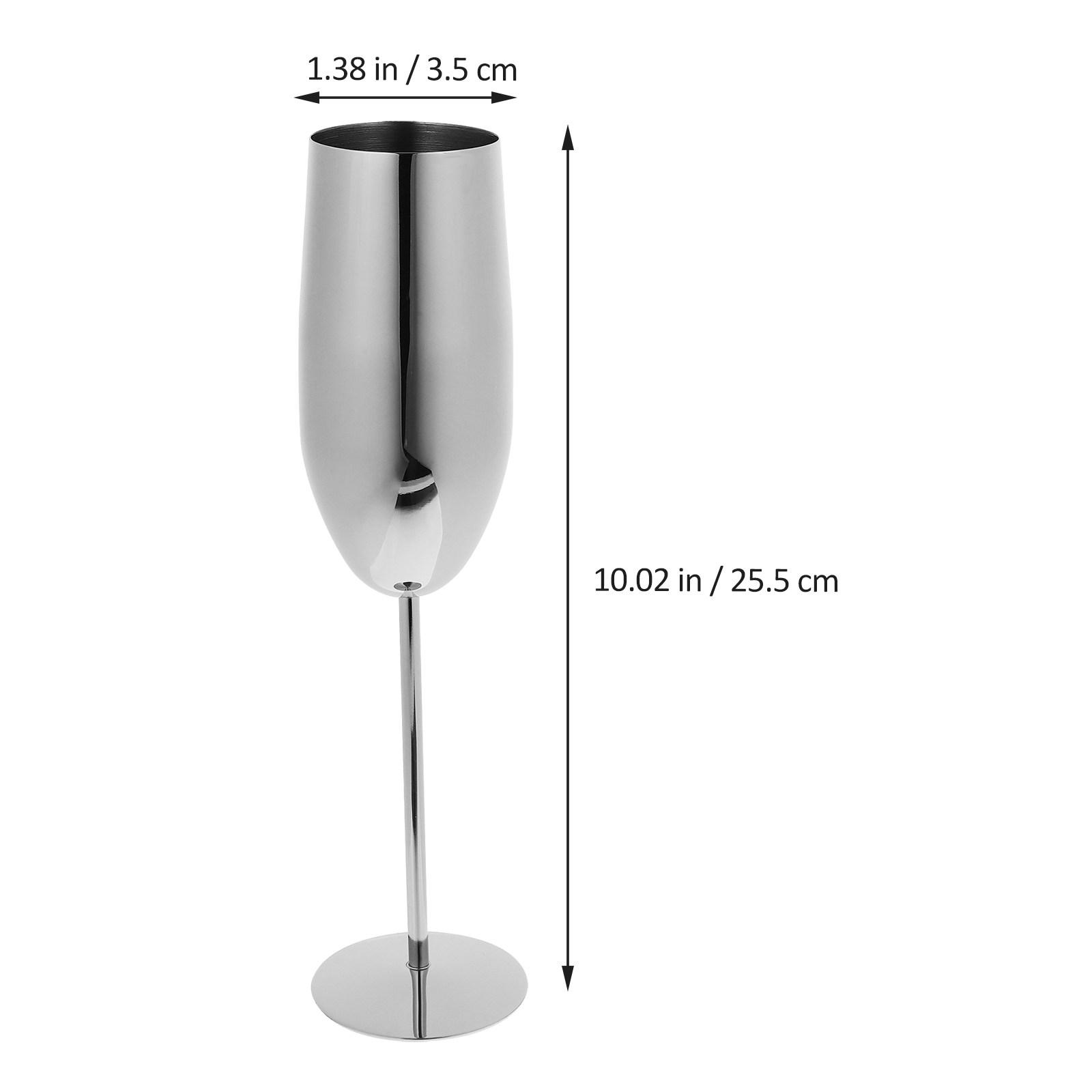 

Stainless Steel Cocktail Flutes Unbreakable Metal Wine Glasses For Party Bar Home Use Drinking Goblets Liquor Cups срібний