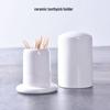 Pure White Ceramic Toothpick Holder for Home, Restaurant, or Hotel