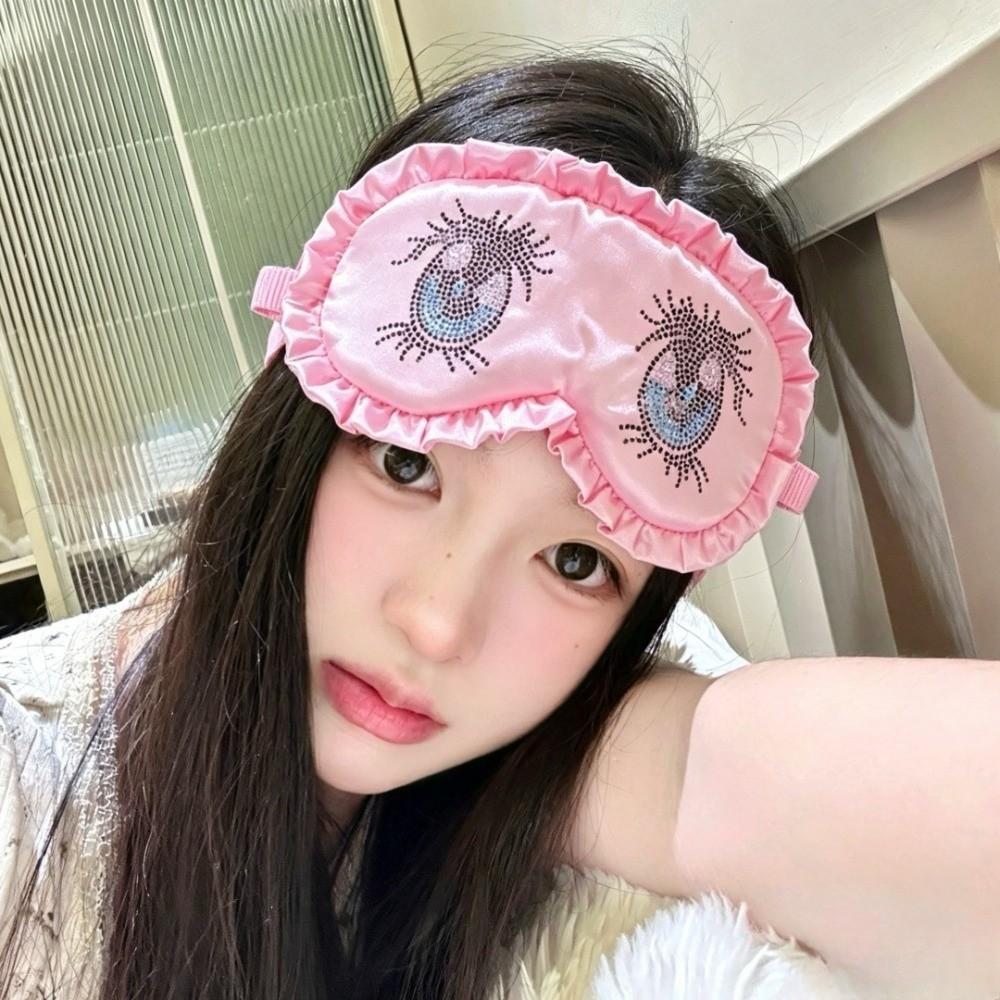 Stretchy Sleep Eye Mask Harajuku Eye Covers Kawaii Rhinestone Large Eyes Mask Girls