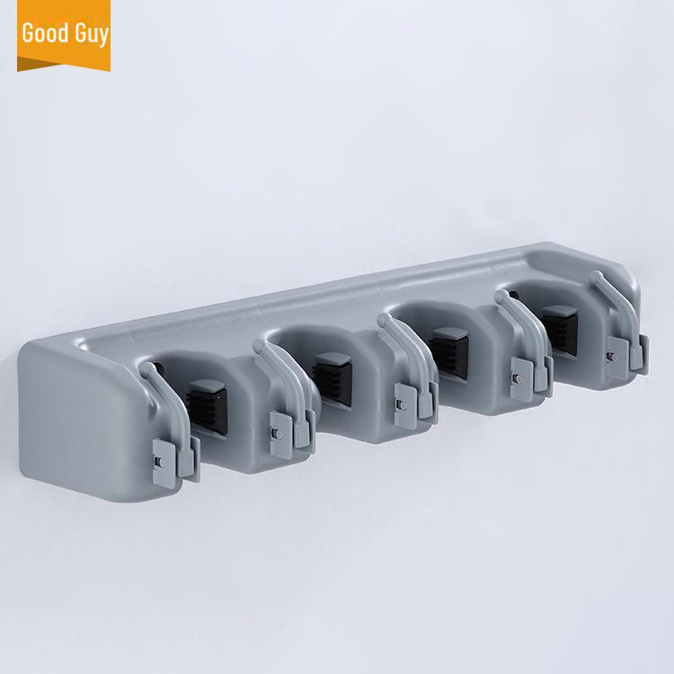 Multifunctional Mop and Broom Holder Rack with Hooks