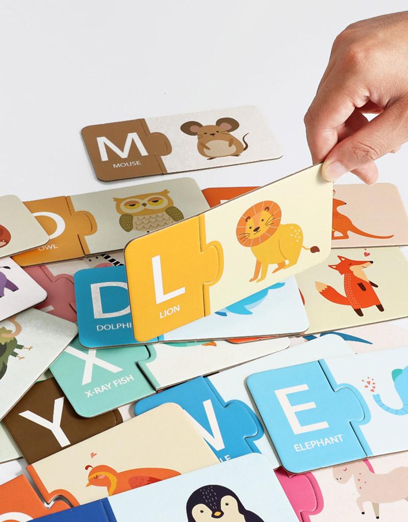 Paper Number Matching Puzzle English Letter Cognitive 1-20 Digital Enlightenment Math Educational Toys For Children