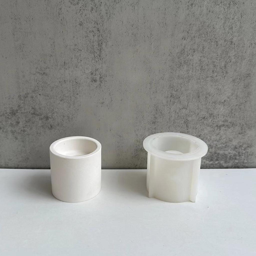 DIY Silikonová forma na svícen Ručně vyráběná pruhovaná glazura Kulatá forma na svícen pro čajové svíčky Voskový kelímek pro obřad požehnání