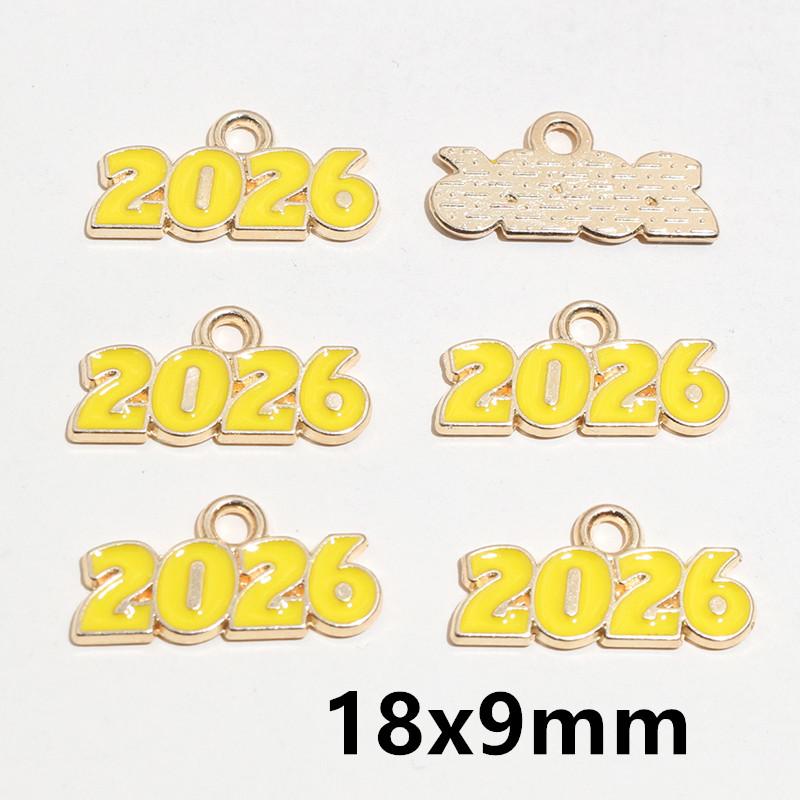20pcs Enamel Fish Year Number 2026 Charms Pendant DIY Jewelry Making Craft Accessories for Earrings Necklace Bracelet Keychains