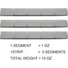 1 Oz, Grey, 15 Pcs, Wheel Adhesive Stick-On Weight Mellow Style WW-100RG15