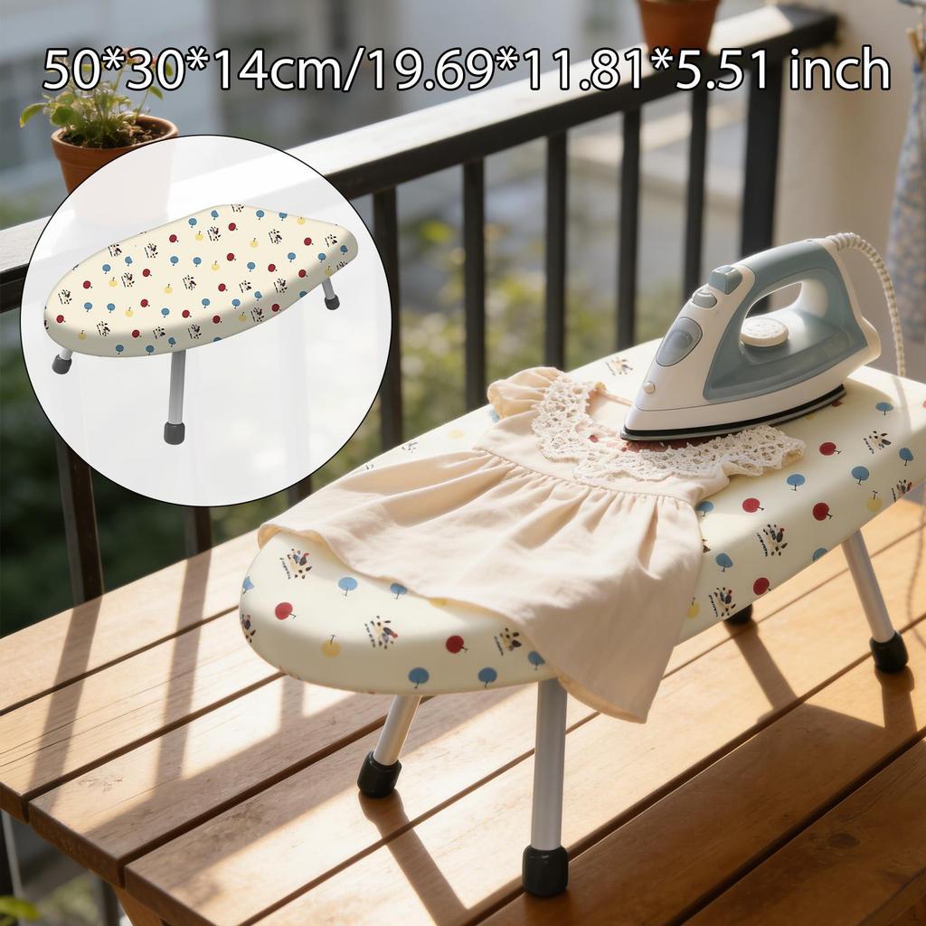 Small Tabletop Ironing Board Foldable Iron Heat Resistant Cover for Laundry Room