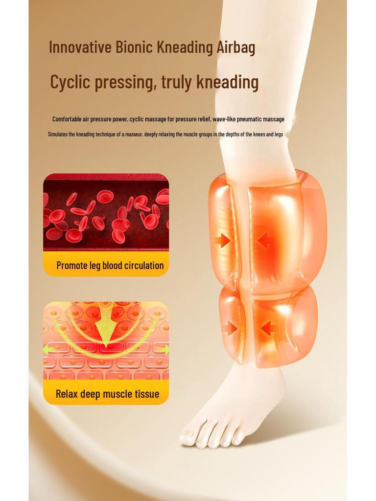 Cross-Leg Automatic Calf Massager with Airbag Squeeze, Kneading, and Hot Compress