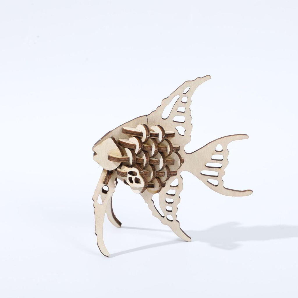 3D Ocean World Wooden Puzzle: Dolphin & Turtle DIY Assembly for Kids