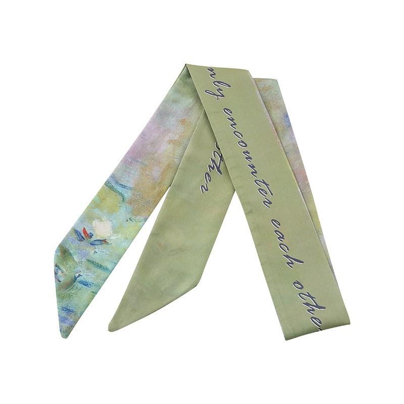 Silk Scarf Artistic Sense Arm Bag Hair Band Belt All-Match Decorative Scarf Thin Narrow Long Ribbon