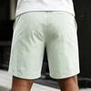 Herrshorts, Casual, Randiga, Linne, Elastisk Midja, Dragsko, Sommar, Strandshorts, Med Fickor, Lös Passform, Bomullslinne Shorts