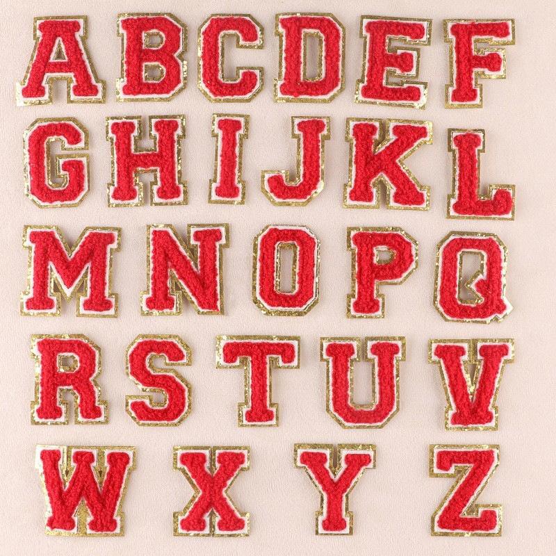 Phnom Penh Towel Embroidery 5.5 Cm English Letter Self-Adhesive Chenille Badge Sticker Clothing Accessories Embroidery Cloth Sticker