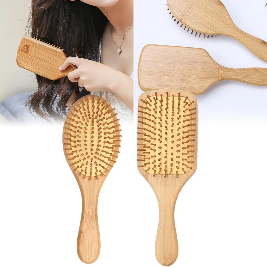 Natural Bamboo Wooden Hair Brush Comb Massage Scalp Health Airbag Hair Comb