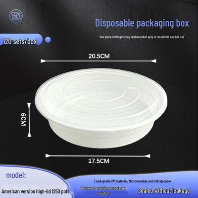 Weibo 1250ml Round Disposable Food Container with High Transparent Lid
