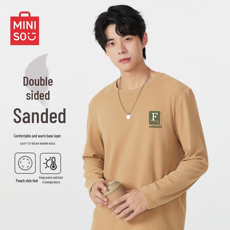 MINISO Men s Thermal Long Sleeve Round Neck T-Shirt XL