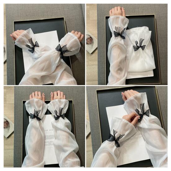 Pair Sun Protection Arm Sleeves for Women Bow Knot UV Protection Arm