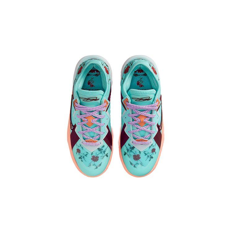 Nike Zapatillas de Baloncesto Lebron 18 Low Florales Caña Baja Azul Rojo Unisex DN4177-400