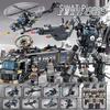 Lele Brothers Black Eagle Police Mech Vehicle, 51-in-1, Compatible with Lego Building Blocks, Assembly Toy for Boys