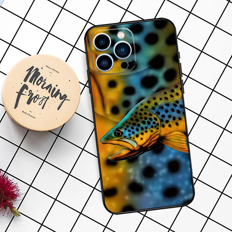 Brown Trout Fly Fishing Phone Case For iPhone 13 14 12 11 16 15 Pro Max Plus XS Max X XR 7 8 Plus 13 12 Mini Cover