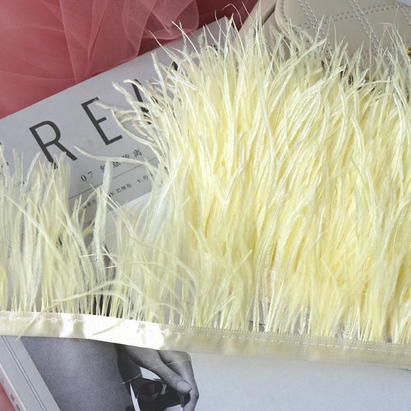 Verschlüsselter Federstoffstreifen 10-13 cm Straußenhaar Stoffkante Kleid Lateintanzrock Stoffband Hut Dekorationsmaterial