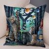 Pet cartoon animal pillowcase sofa home car  cute watercolor cat cushion cover decoration