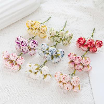 18 STÜCKE Künstliche Blumen Schaumstoff MINI Rosen Bouquet Heim Garten Dekoration Weihnachts Girlande Handgefertigt Süßigkeitenbox Dekorieren Hochzeit