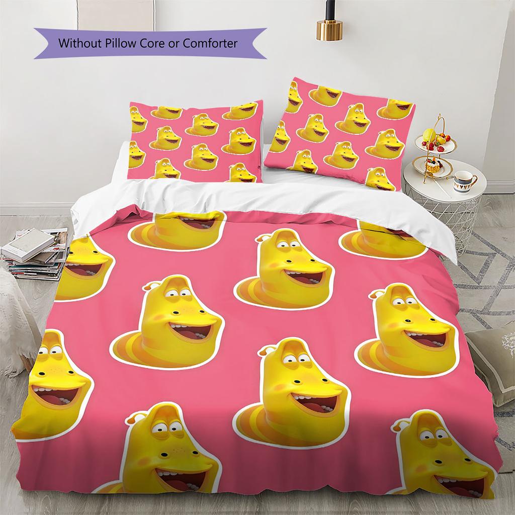 Larva Art Pattern Bedding Home Decoration Birthday Gift ( 1 Duvet Cover + 2 Pillowcase, Without Core),fan Merchandise.